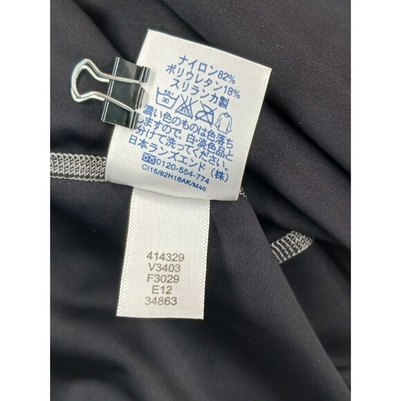 Lands End Mens XXL 2XL 50-52 Mock Neck Rash Guard Swim Shirt Black Short Sleeve - Picture 10 of 11